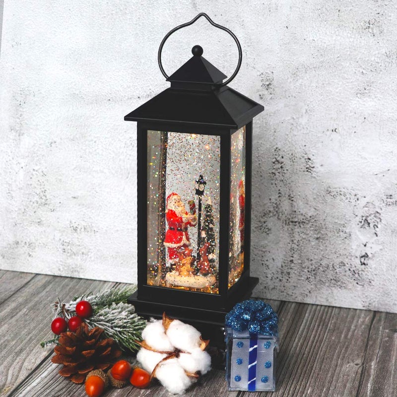 Wondise Christmas Lighted Musical Snow Globe Decorations with Timer  USB Powered and Battery Operated Spinning Water and Swirling Glitter Christmas Gifts(Santa) - Image 5